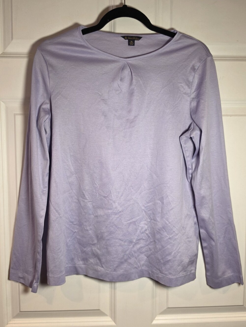 Brooks Brothers Light Lavender Long-Sleeve Women’s Top Cotton XL